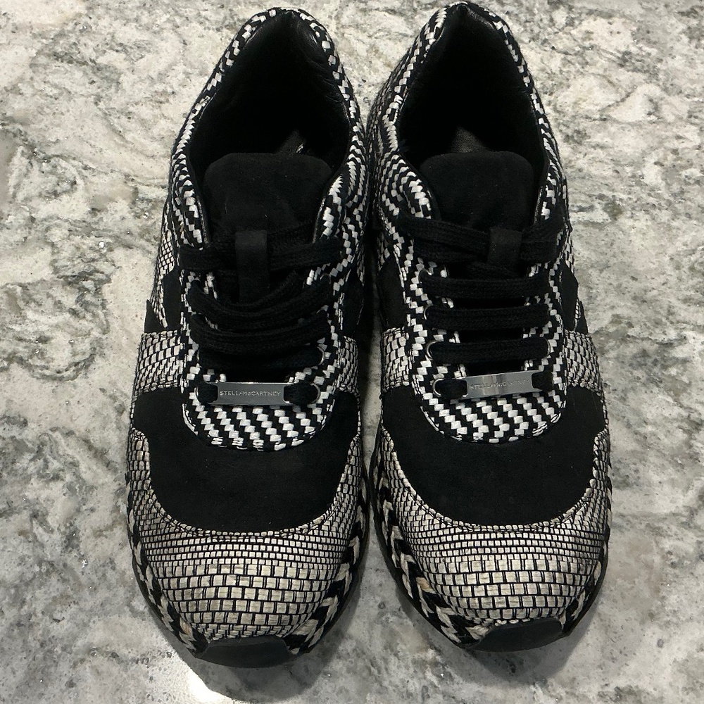 STELLA McCARTNEY White & Black Chunky Sneakers Size 35 - Picture 2 of 16